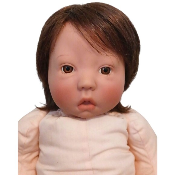 Vtg Lee Middleton Realistic Baby Doll Brown Hair Brown Eyes Girl Signed Weighted - Picture 8 of 10